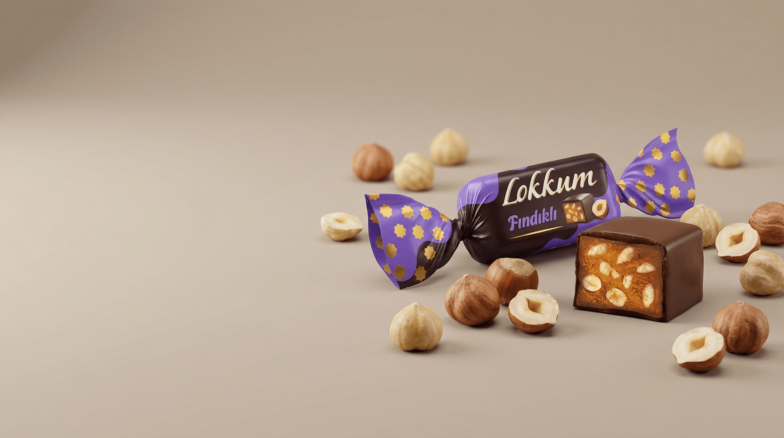 Sütlü Çikolata Kaplı Fındıklı Lokum